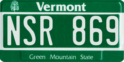 VT license plate NSR869