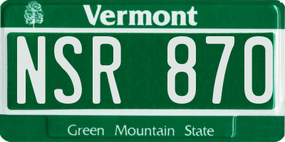VT license plate NSR870