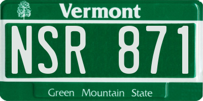 VT license plate NSR871