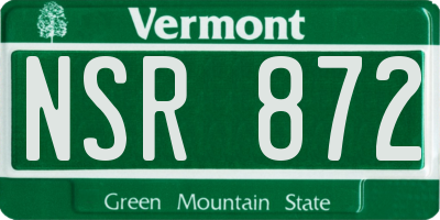 VT license plate NSR872