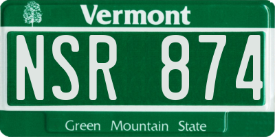 VT license plate NSR874