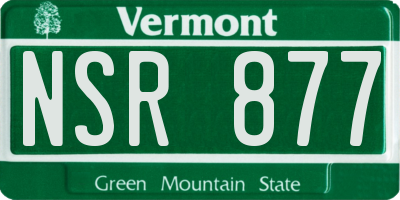 VT license plate NSR877