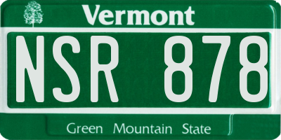 VT license plate NSR878