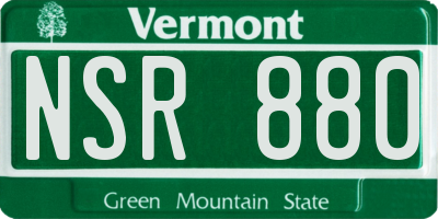 VT license plate NSR880