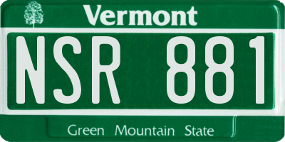 VT license plate NSR881
