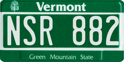 VT license plate NSR882