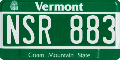 VT license plate NSR883