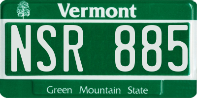 VT license plate NSR885