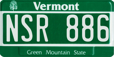 VT license plate NSR886