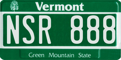 VT license plate NSR888