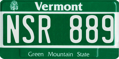 VT license plate NSR889