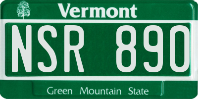 VT license plate NSR890