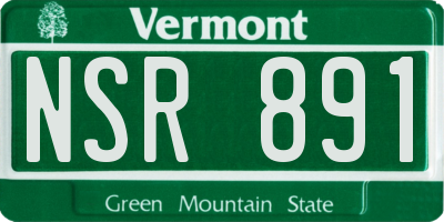 VT license plate NSR891