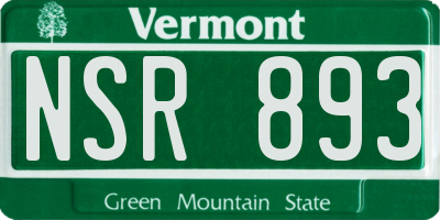 VT license plate NSR893