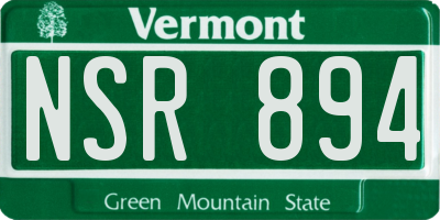 VT license plate NSR894