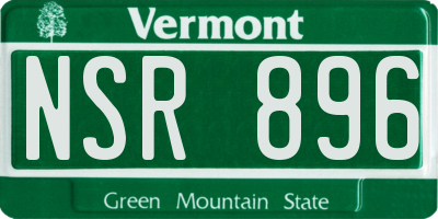 VT license plate NSR896