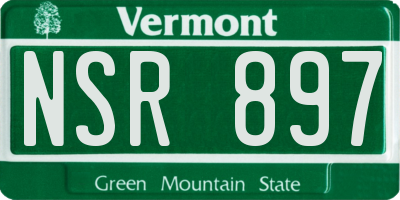 VT license plate NSR897