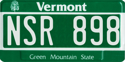 VT license plate NSR898