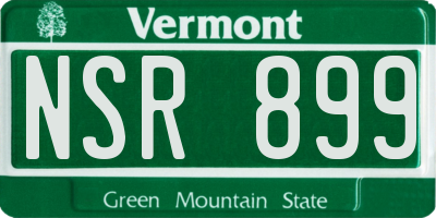 VT license plate NSR899