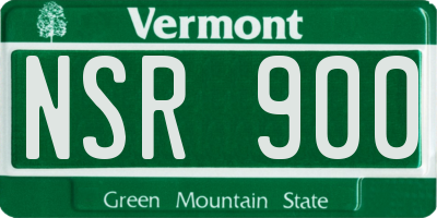 VT license plate NSR900