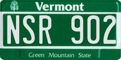 VT license plate NSR902