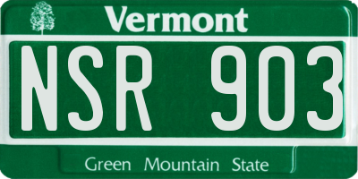VT license plate NSR903
