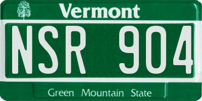 VT license plate NSR904
