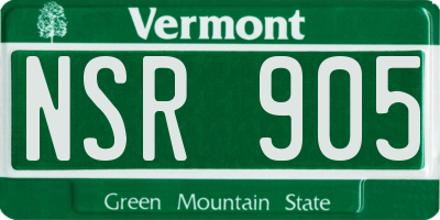 VT license plate NSR905