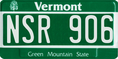 VT license plate NSR906