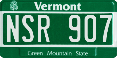 VT license plate NSR907
