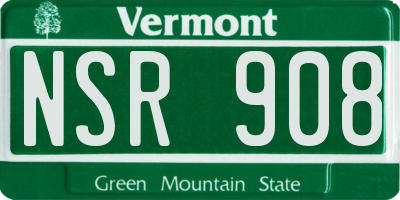 VT license plate NSR908