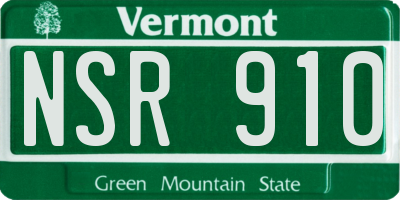 VT license plate NSR910
