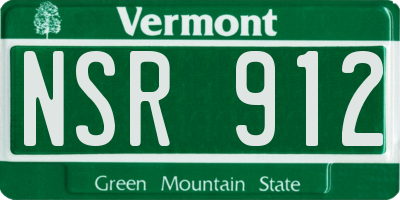 VT license plate NSR912