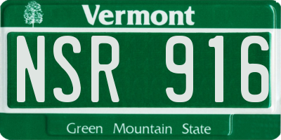 VT license plate NSR916