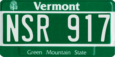 VT license plate NSR917
