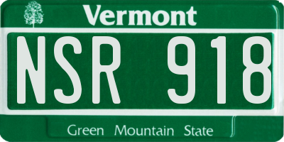 VT license plate NSR918