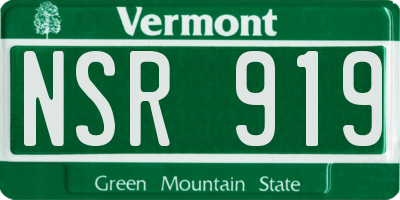 VT license plate NSR919