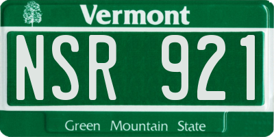 VT license plate NSR921