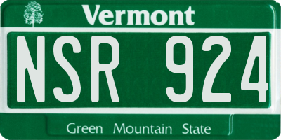 VT license plate NSR924