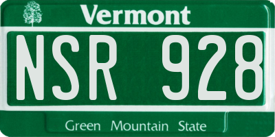 VT license plate NSR928
