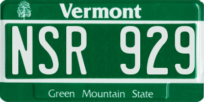 VT license plate NSR929
