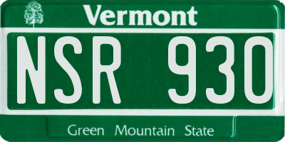 VT license plate NSR930