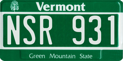 VT license plate NSR931