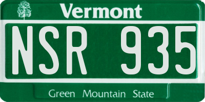 VT license plate NSR935