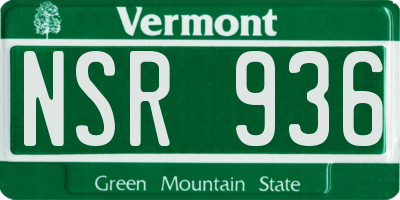 VT license plate NSR936