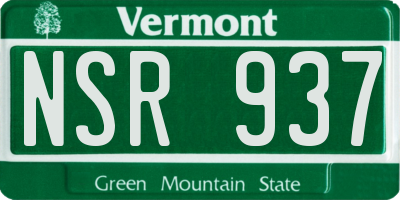VT license plate NSR937