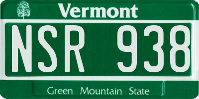 VT license plate NSR938
