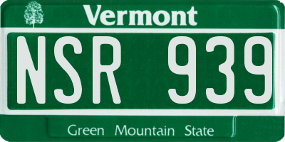 VT license plate NSR939