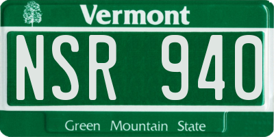VT license plate NSR940