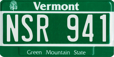 VT license plate NSR941